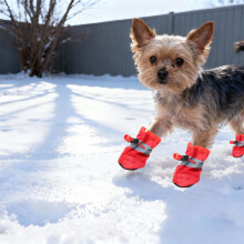 4pack Dog Waterproof Boots Non-Slip Outdoor Shoes for Dogs and Puppies Protective PawCoverings for Hiking Running and All-Weather Use