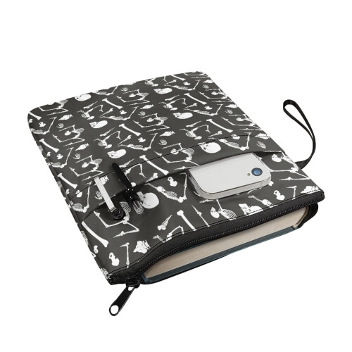 Books Sleeve with Handle Polyester Fabric Protector Wrap Bag Book Protector Decorative Design Reusable with Book Protection for Librarian Gift 2