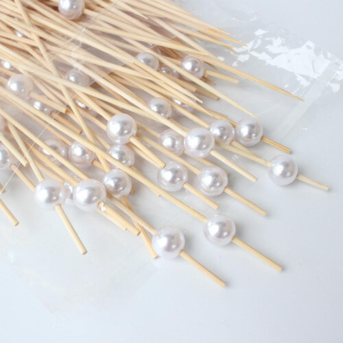 Disposable fruit stick color White Pearl fruit fork creative art sandwich stick fruit100pcs 2