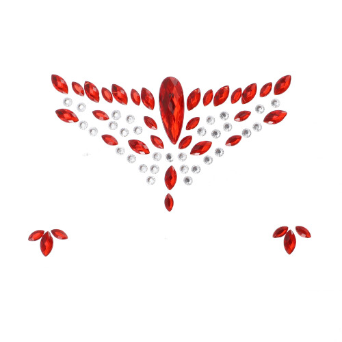 Classic Face Rhinestone Stickers Concert Red 1 Pc 2