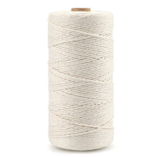 G2PLUS 300M Beige Gift Wrapping 1.5MM Cotton Cord, 3Ply Handicrafts Decorative C