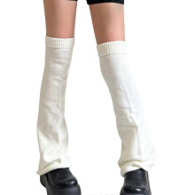(cream white) Women's Over The Knee Knitted Leg Warmers Socks Warm Flared Thigh High Leg Covers Footless Stockings for Winter Fashion linen brown