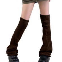 (Coffee color) Women's Over The Knee Knitted Leg Warmers Socks Warm Flared Thigh High Leg Covers Footless Stockings for Winter Fashion linen brown