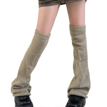 (linen brown) Women's Over The Knee Knitted Leg Warmers Socks Warm Flared Thigh High Leg Covers Footless Stockings for Winter Fashion linen brown