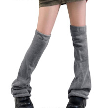 (Gray) Women's Over The Knee Knitted Leg Warmers Socks Warm Flared Thigh High Leg Covers Footless Stockings for Winter Fashion linen brown