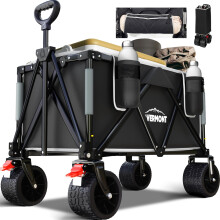 Overmont 150kg Festival Camping Trolley on Wheels – Heavy Duty Folding Wagon Car