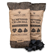 Logpile - Lumpwood Charcoal for BBQs (2x10kg) | Quick-Light, Premium Restaurant