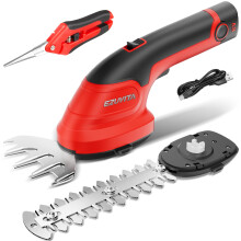 EZUVITA 2-in-1 Cordless Hedge Trimmer&Grass Shear, 8V Hand Held Hedge Trimmer wi