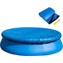 12 Ft Round Swimming Pool Inflatable Solar Cover - Inflatable Pool Cover with Dr