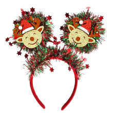 (Double deer heads) Creative Hair Hoop Stylish Hair Accessory Sparkling Star Detail Headdress For Family Gatherings And School Event Glitter tree