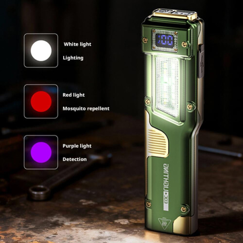 EDC Flashlight Rechargeable LED Flashlight with Digital for Home Camping,Emergency Pocket Display Light 1