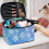 Cosmetic Makeup Bag with Brush Slots Snowflake Pattern 8.86 5