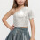 Girls One-Shoulder Short-Sleeve Sequin Crop Top 2