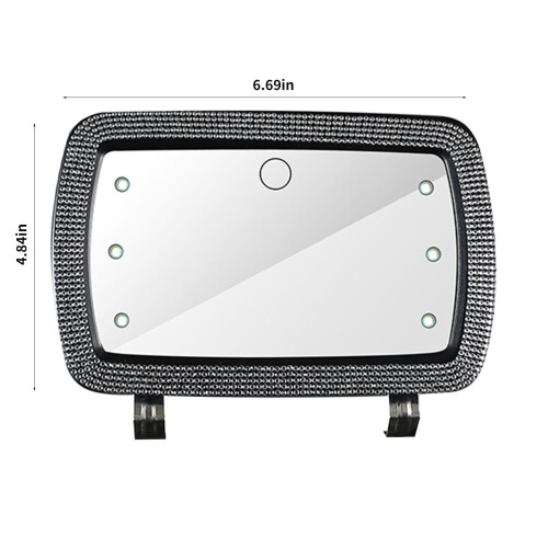 Rechargeable Car Visor Mirror with 3 Light Modes Clip-On 2