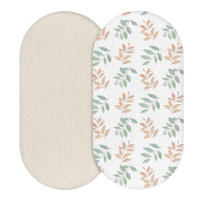 Soarwg Kids Fitted Sheet Pram Pack of 2, Pram Mattress Cover for Newborns, 100%