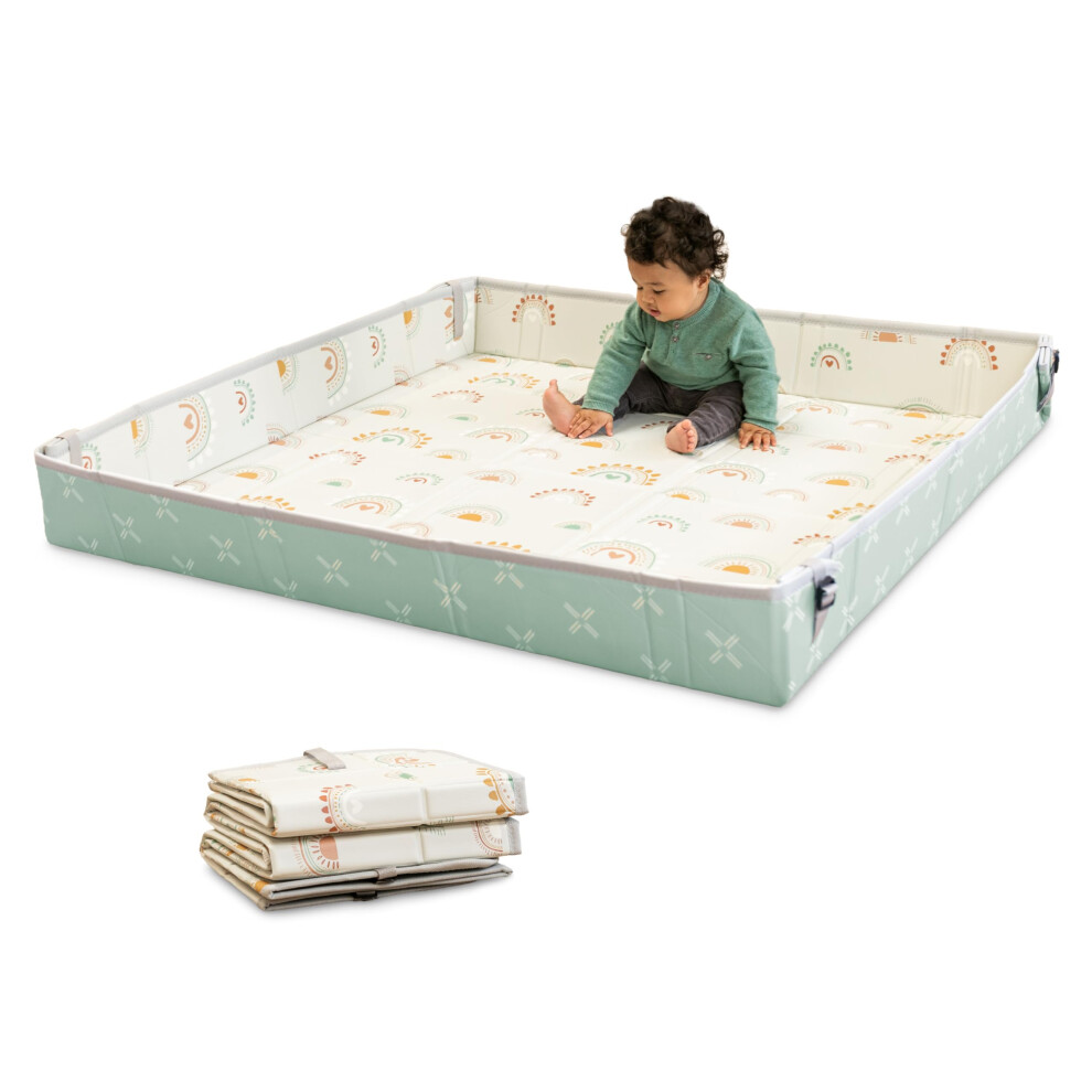 Infantino Foldable Soft Foam Play Mat, Baby Play Mat For Tummy Time & Floor Play