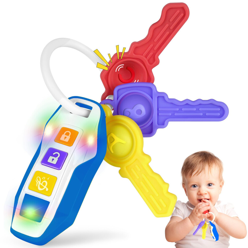 Wixbfyn Car Keys Teething Toys For Baby - Baby Key Teether Infant Chew Toy,Sensory Learn