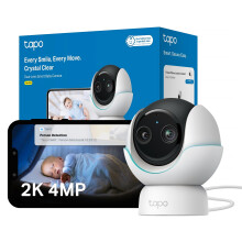 Tapo C840 2K 4MP Dual-Lens Baby Monitor,360 Baby Tracking Security Camera, HD