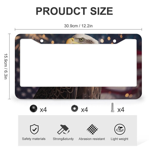 Eagle with American Flag and Fireworks License Plate Frames 2
