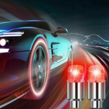 (4PCS, Red) 2026 Bike Tyre LED Flashing Lamp Decor Car Tire Wheel Valve Cap Light