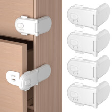 REDTRON Child Safety Cabinet Locks, Baby Proof Cupboard Locks with 3M Adhesive, Child Locks with No Trapped Fingers, No Tools Needed, Easy Installati