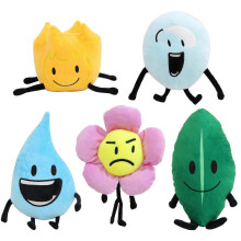 (5PCS) 26-27 New Leafy Plush Toys Battle for Dream Island Cute Soft Stuffed Cushion Firey Dolls For Kid Birthday Christmas Gift.