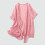Women's Linen Kimono Cardigan Solid Color Short Sleeve Open 2