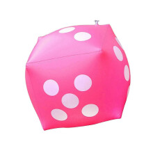 (pink) 26-27 Inflate Dice,PVC Large Inflatable Dice,11.81 inch Family Game Novelty Fun Game Props Dice Blows up Dice for Pools Party Favor