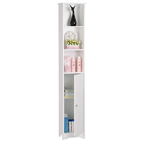 FCH Tall Slim Bathroom Cabinet White 67 inch 2