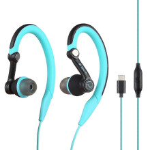 (Blue) 2026 Mucro Type-C Plug In-Ear Sport Earhook Wired Stereo Headphones for Jogging Gym