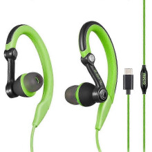 (Green) 2026 Mucro Type-C Plug In-Ear Sport Earhook Wired Stereo Headphones for Jogging Gym