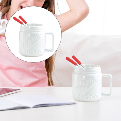 Fondue Pot Set Chocolate Cheese Candy Ceramic Mugs with 1