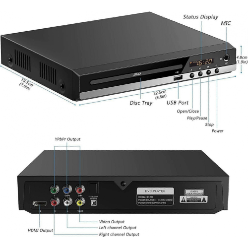 Συσκευή αναπαραγωγής Blu-ray DVD 4K 2025 με λειτουργία προστασίας ματιών, αναπαραγω 2