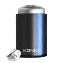 (Black+1 Knife Head) KONKA Mini Portable Razor - Waterproof Travel Electric Shaver for Men, Compact & Rechargeable Outdoor Shaver