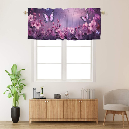 Butterfly Thermal Insulated Window Valance Spring Floral 1