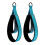 2 Pieces Pilates Double Loop Strap Exercise Strap Beginner D Rings Straps Handle Light Blue 3