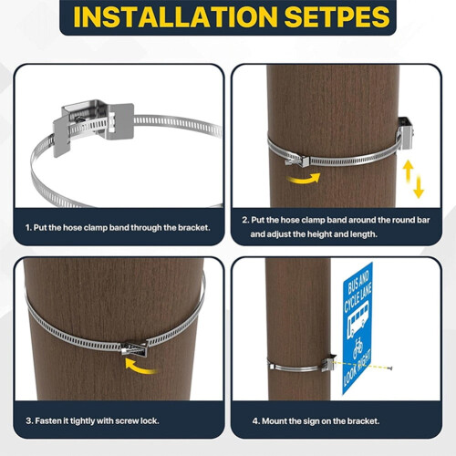 Adjustable Sign Holder for Large Posts Road Sign Mounting Kit 1