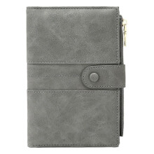 (grey) Passport Holder For Men And Women, Rfid Passport And Vaccine Card Holder Combo, With Credit Card Holder And Zipper Pocket