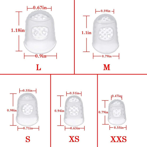 Guitar Finger Protectors Clear Silicone S Size 15 Pcs 1