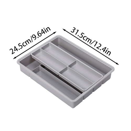 Large Capacity Kitchen Drawer and Fork Storage Tray Double Layer Tableware Organizer with Multiple Compartments for Utensils 1