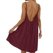 Backless Dresses for Women V Neck Sleeveless Spaghetti Flowy Dresses Mid Length Maxi Sundress Dress Women Womens Summer Dress