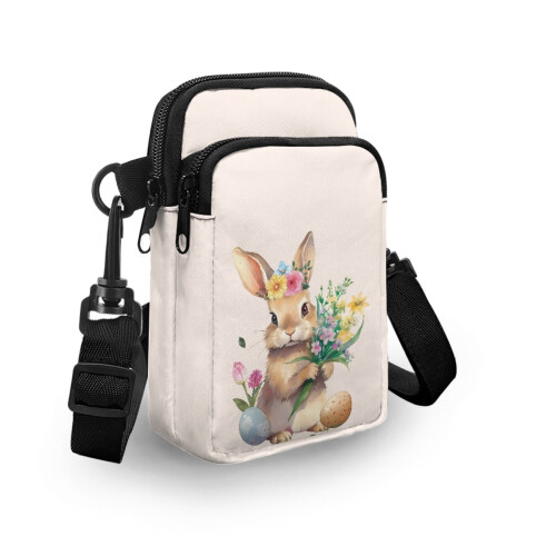 Leakproof Crossbody Sling Bags Polyester, Unique Gift Women Messenger Bag, Rabbit Easter Egg Pattern 2