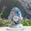 Blown Glass Easter Egg Ornament Blue Floral 1 piece 4