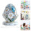 Blown Glass Easter Egg Ornament Blue Floral 1 piece 2