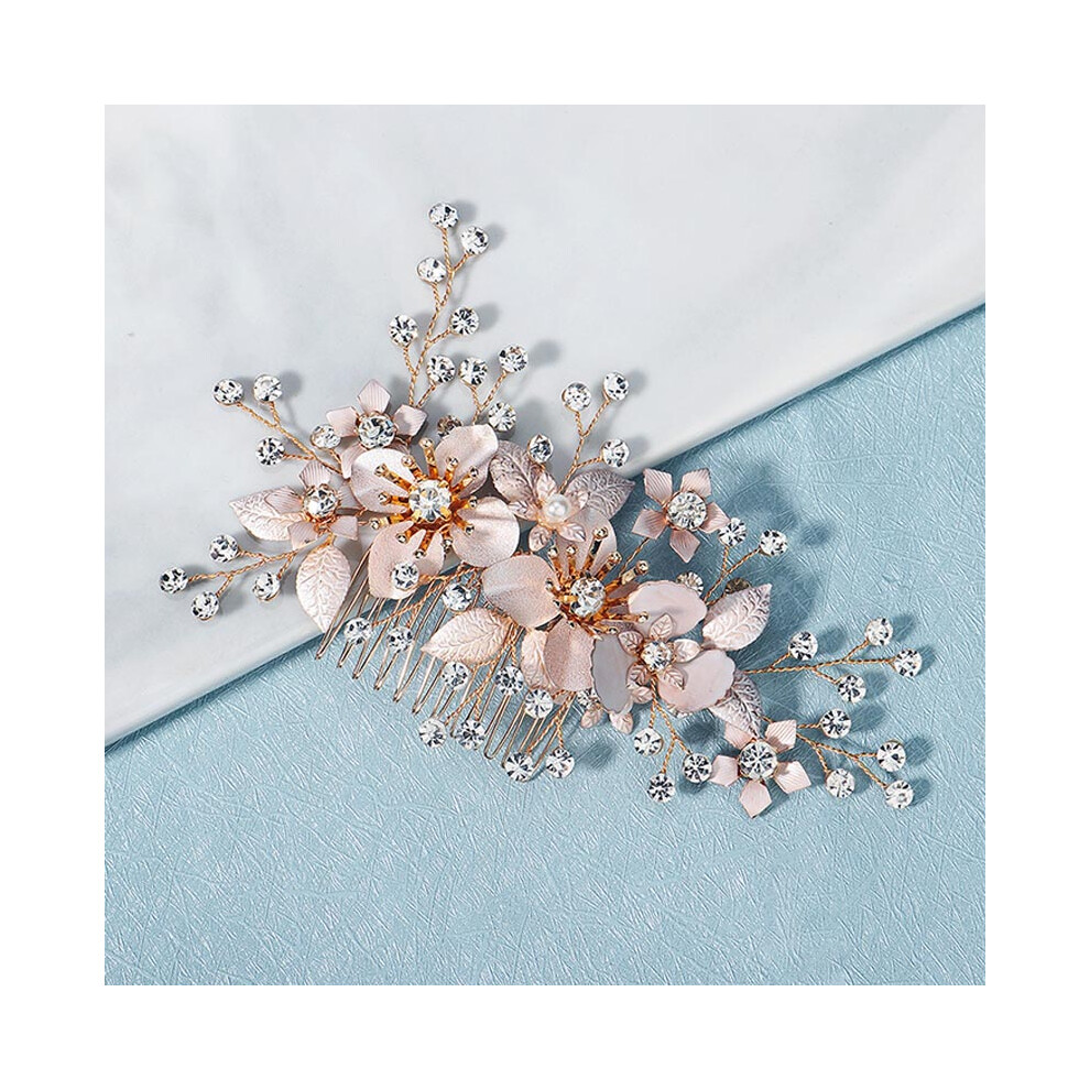 Dachuang Beauty Bride Pearl Rhinestone Flower Hair Comb