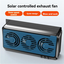Ventilatore per Finestrini Auto Alimentato Ad Energia Solare, 3 Ventole, Ventilatore per SUV, Che Favorisce La Circolazione 'Aria