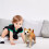 Peluche chiot 25 cm avec ruban rouge 5