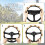 Sunflower Pattern Golf Cart Steering Wheel Cover Universal 6