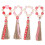 Wood Napkin Holder Heart Shaped Beaded Material 4Pcs 4