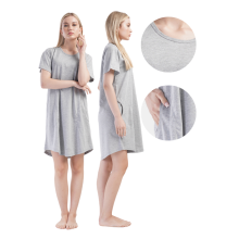 Damenatkjole i bomuld, korte ærmer, 2XL, Vienetta, elegant, løs